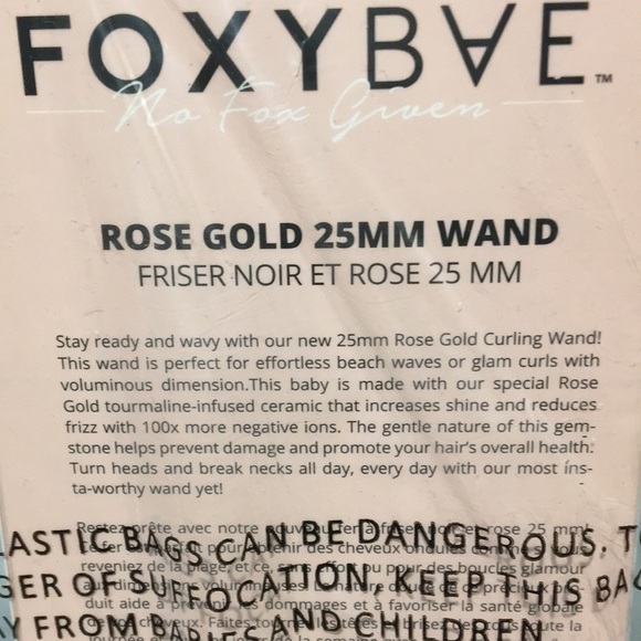 FOXYBAE ROSE GOLD 25MM CURLING WAND NEW IN BOX - Picture 5 of 6